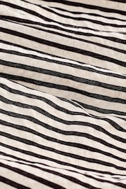 Black and White Boy Textured Stripe Tie Waist Shorts - Image 6 of 6