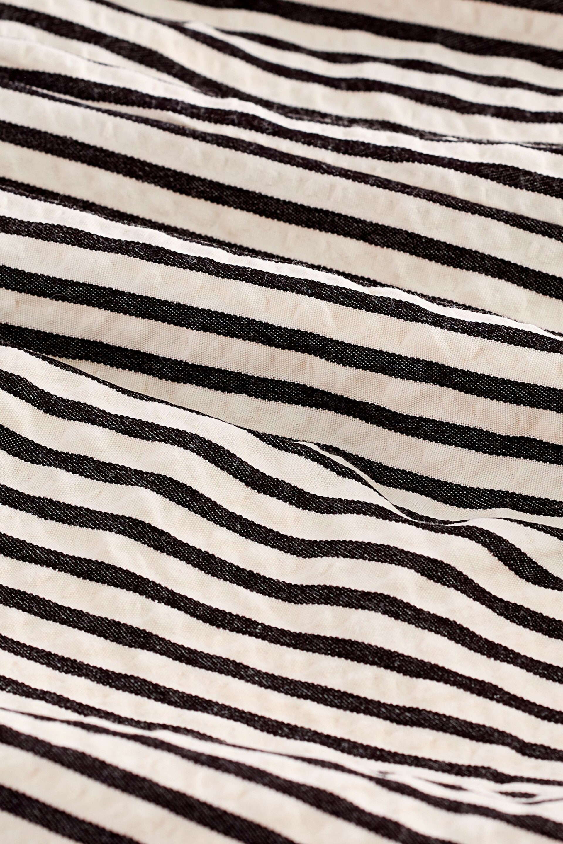 Black and White Boy Textured Stripe Tie Waist Shorts - Image 6 of 6