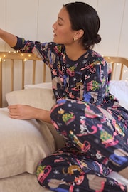 Navy Blue Animals Cosy Long Sleeve Pyjamas - Image 1 of 10