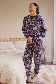 Navy Blue Animals Cosy Long Sleeve Pyjamas - Image 2 of 10