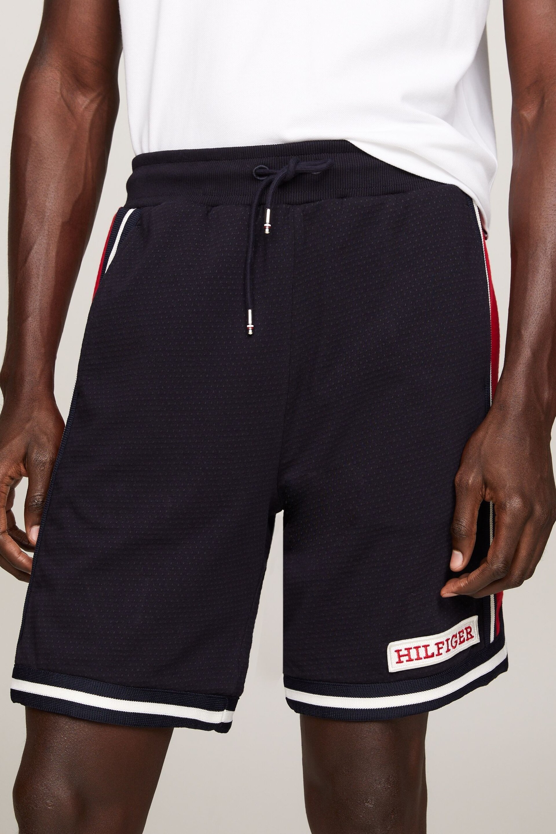 Tommy Hilfiger Black Sport Monotype Sweat Shorts - Image 1 of 6