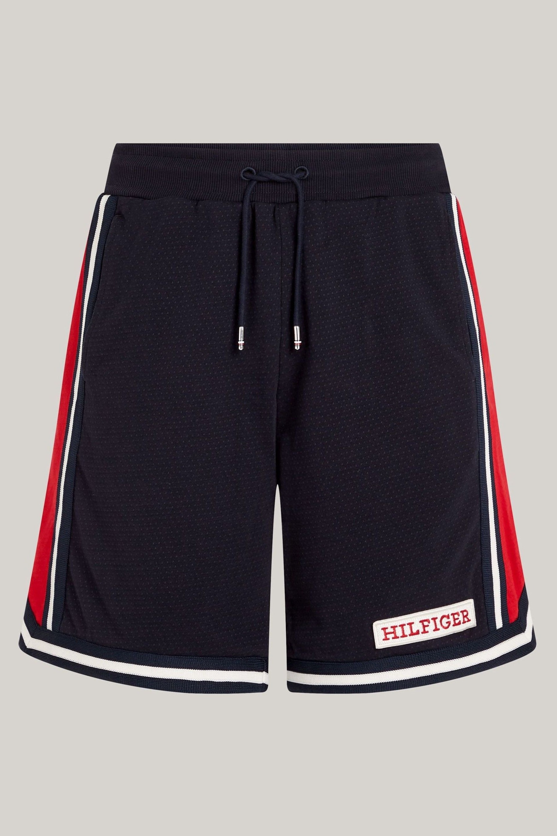 Tommy Hilfiger Black Sport Monotype Sweat Shorts - Image 4 of 6