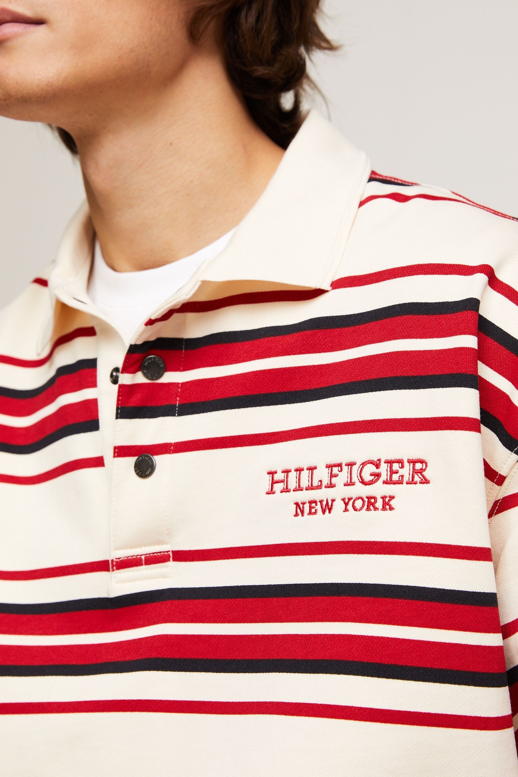 Buy Tommy Hilfiger Natural Monotype Stripe Rugby 100 Cotton Top from Next Canada