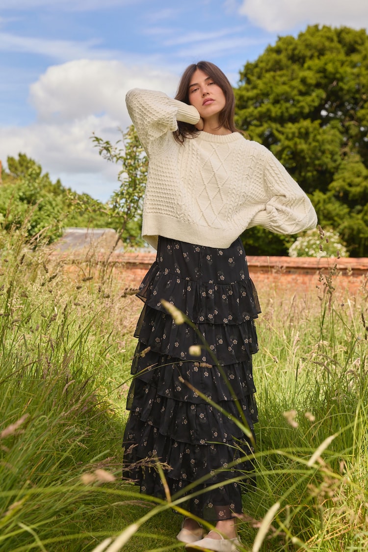 Laura Ashley Cream Cable Knit Jumper - Image 2 of 7