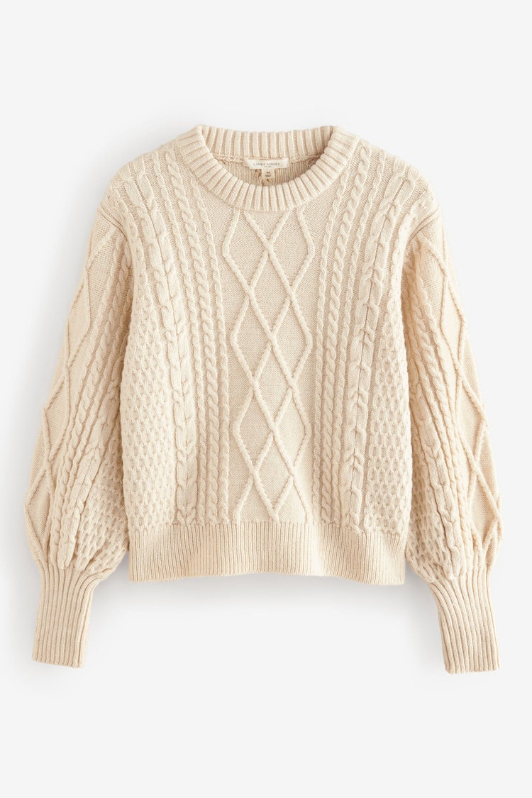 Laura Ashley Cream Cable Knit Jumper - Image 7 of 7