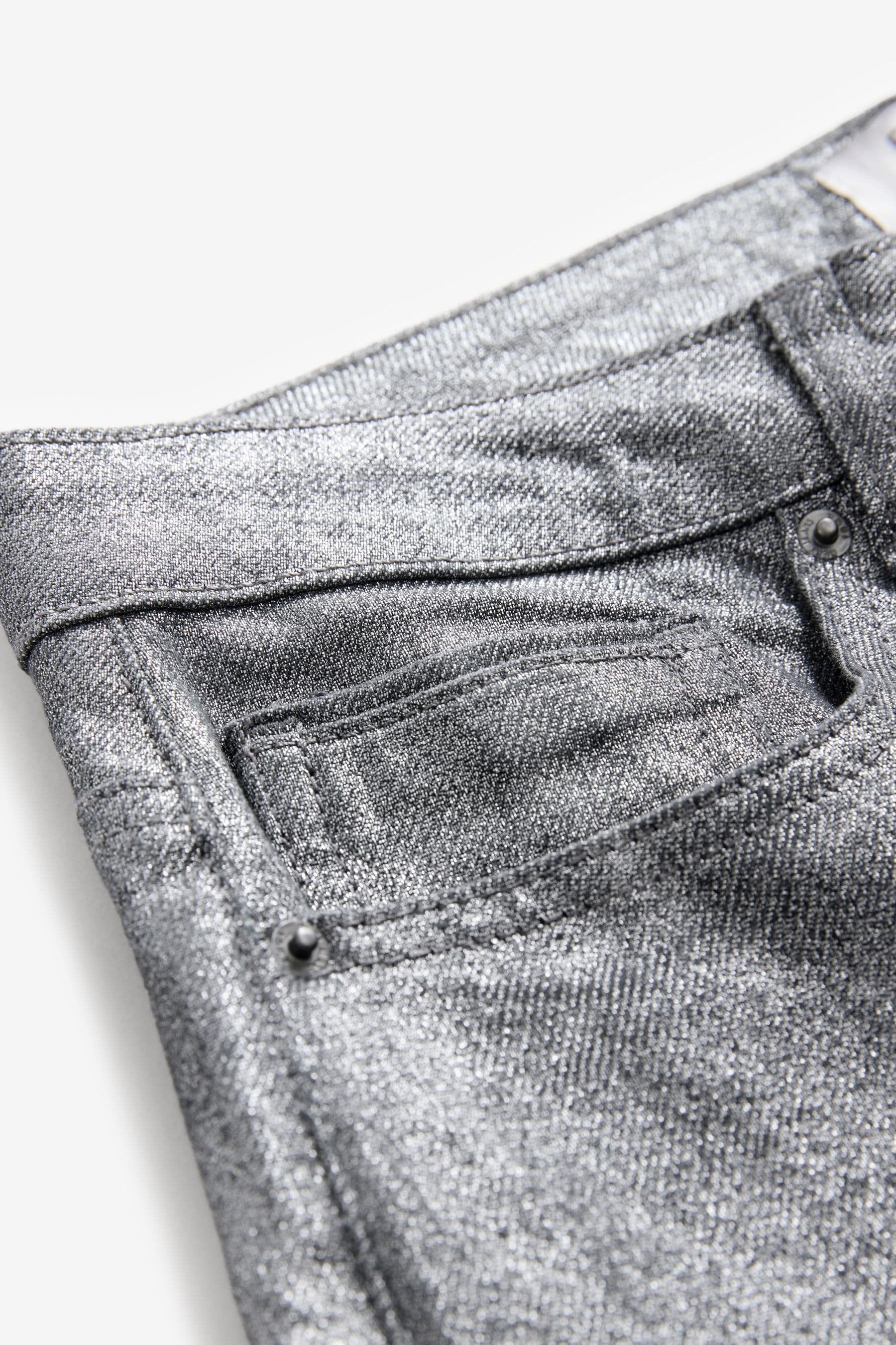 Glitter coated jeans top
