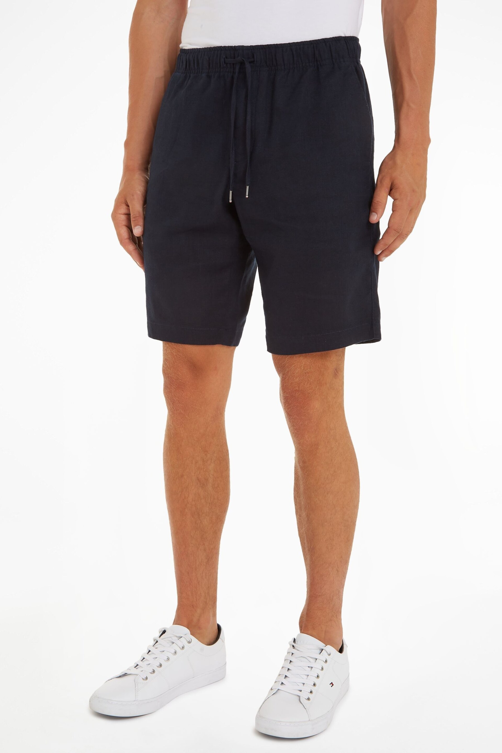 Tommy Hilfiger Blue Harlem Linen Shorts - Image 1 of 3