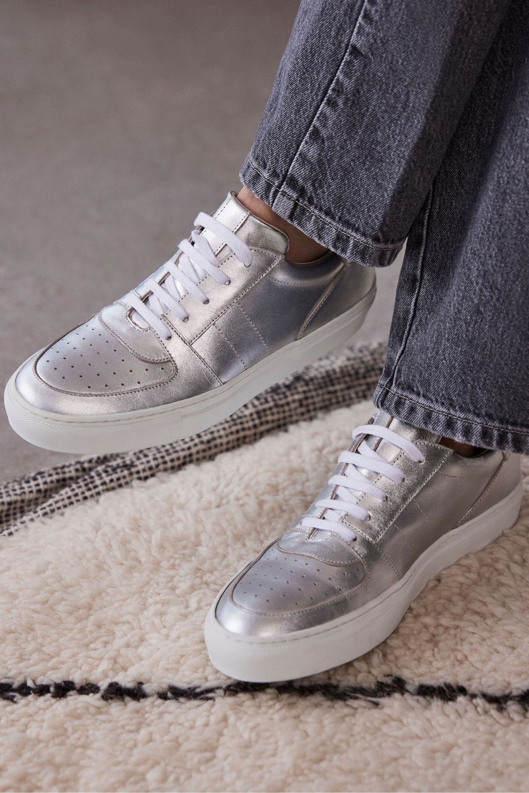 Mint velvet silver trainers deals