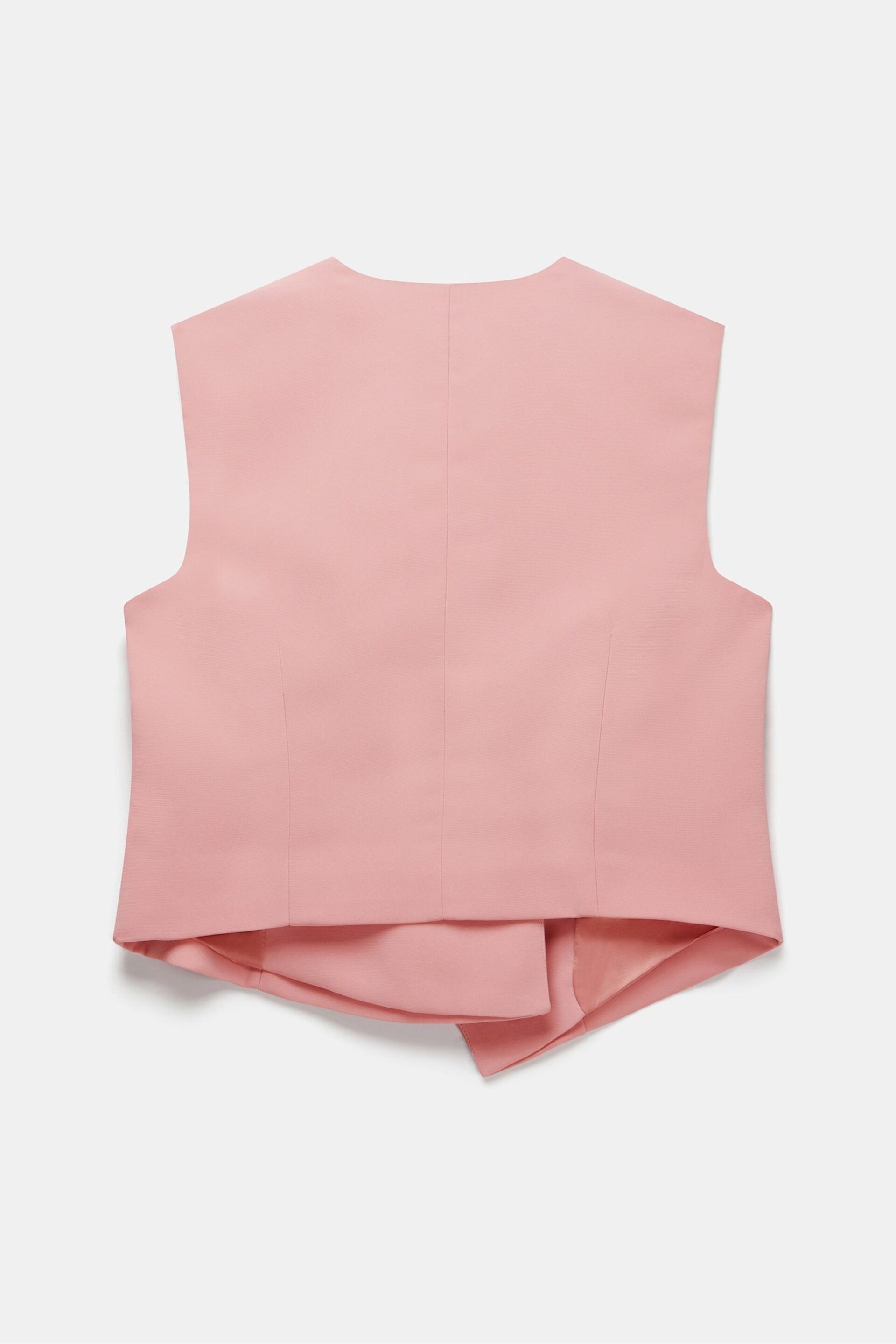 Mint Velvet Pink Asymmetric Waistcoat - Image 4 of 4