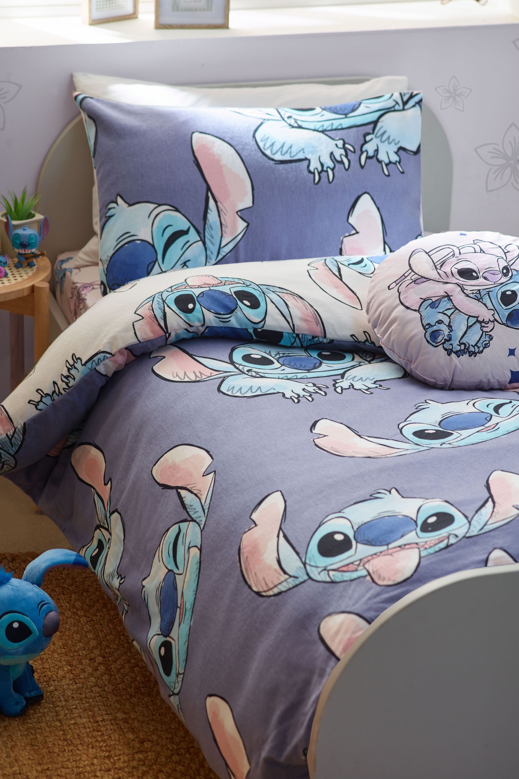 Buy Lilac Purple Lilo Stitch Supersoft Brushed 100 Cotton Duvet Cover and Pillowcase Set from Next Luxembourg