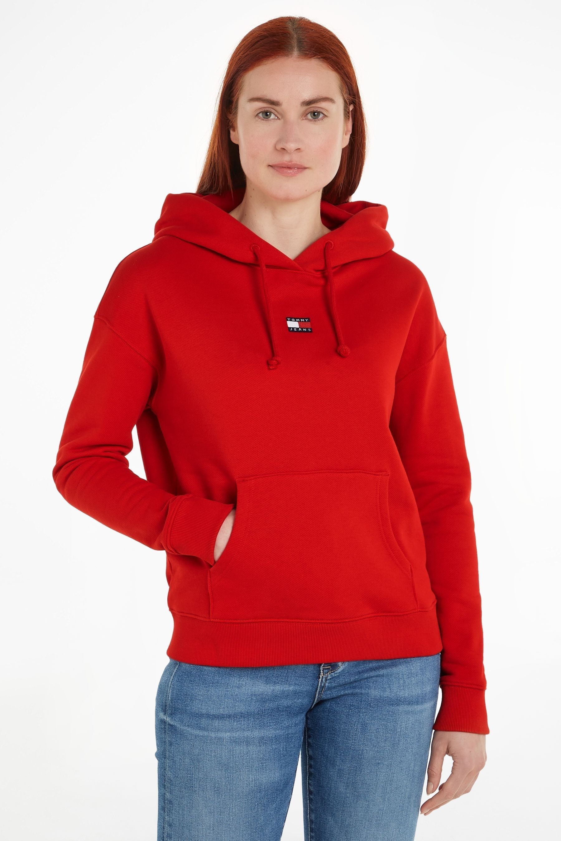 Buy Tommy Jeans Red Boxy Hoodie from Next Malta