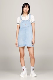 Tommy Jeans Blue Denim Pinafore Dress - Image 1 of 6