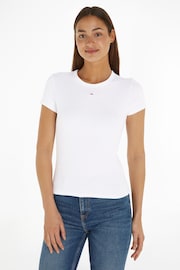 Tommy Jeans Slim Essential Rib T-Shirt - Image 1 of 6