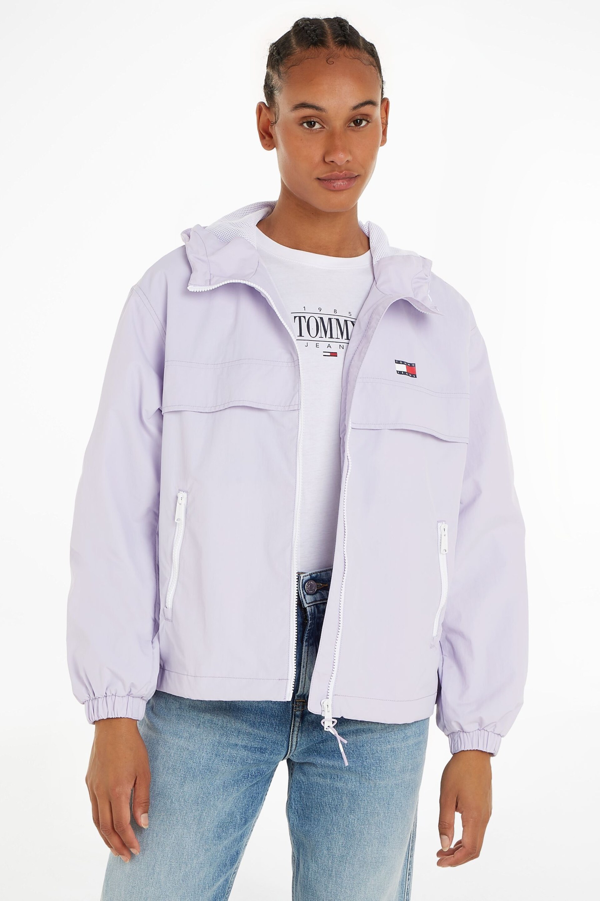 Tommy Jeans Purple Chicago Windbreaker - Image 1 of 6