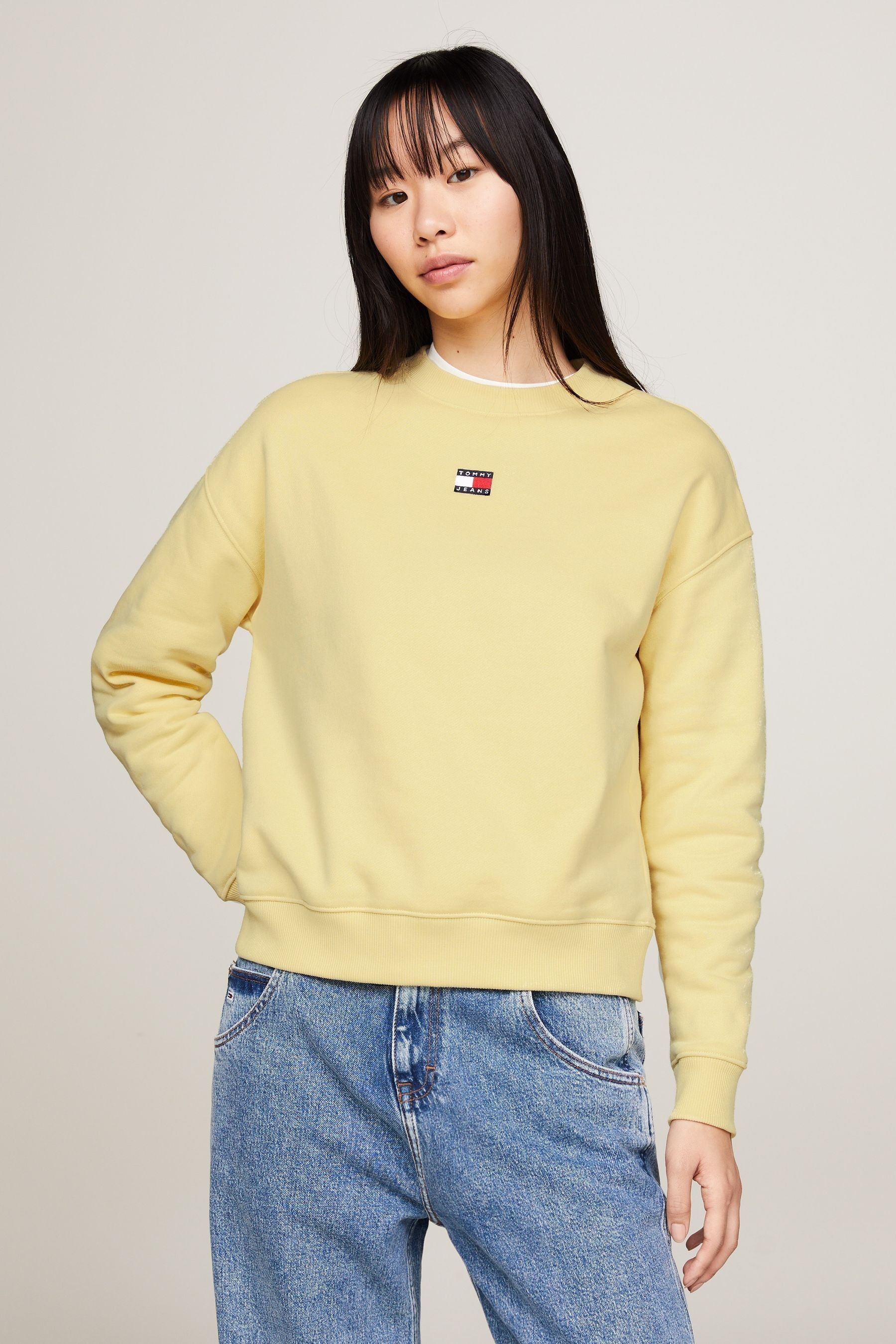 Tommy jeans yellow sweatshirt new arrivals