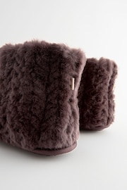 Chocolate Brown Faux Fur Boot Slippers - Image 5 of 7