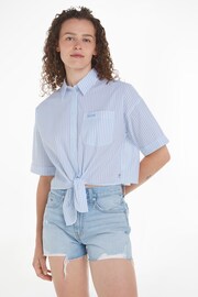 Tommy Jeans Blue Knot Stripe Shirt - Image 1 of 6