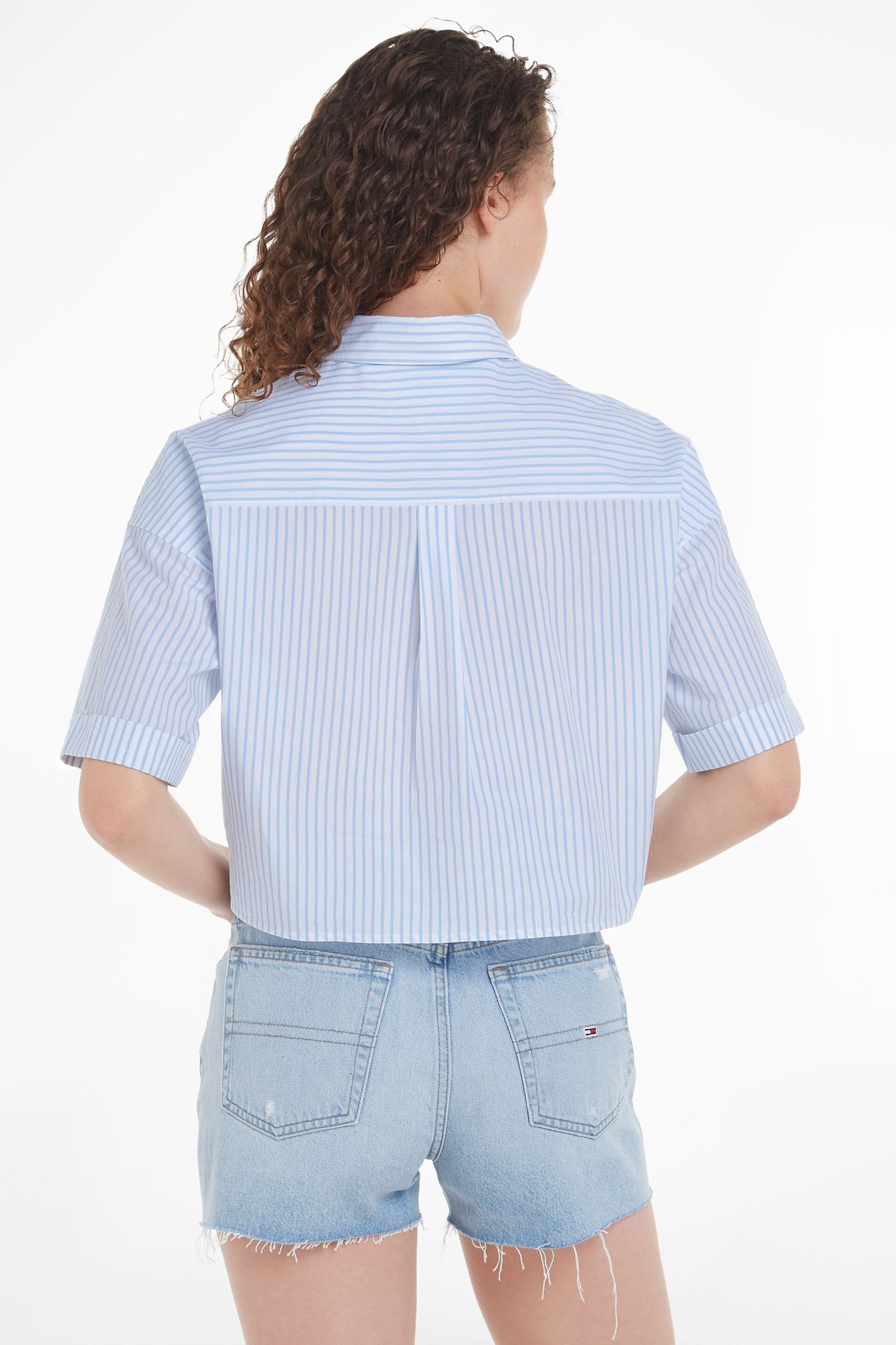 Tommy Jeans Blue Knot Stripe Shirt - Image 2 of 6