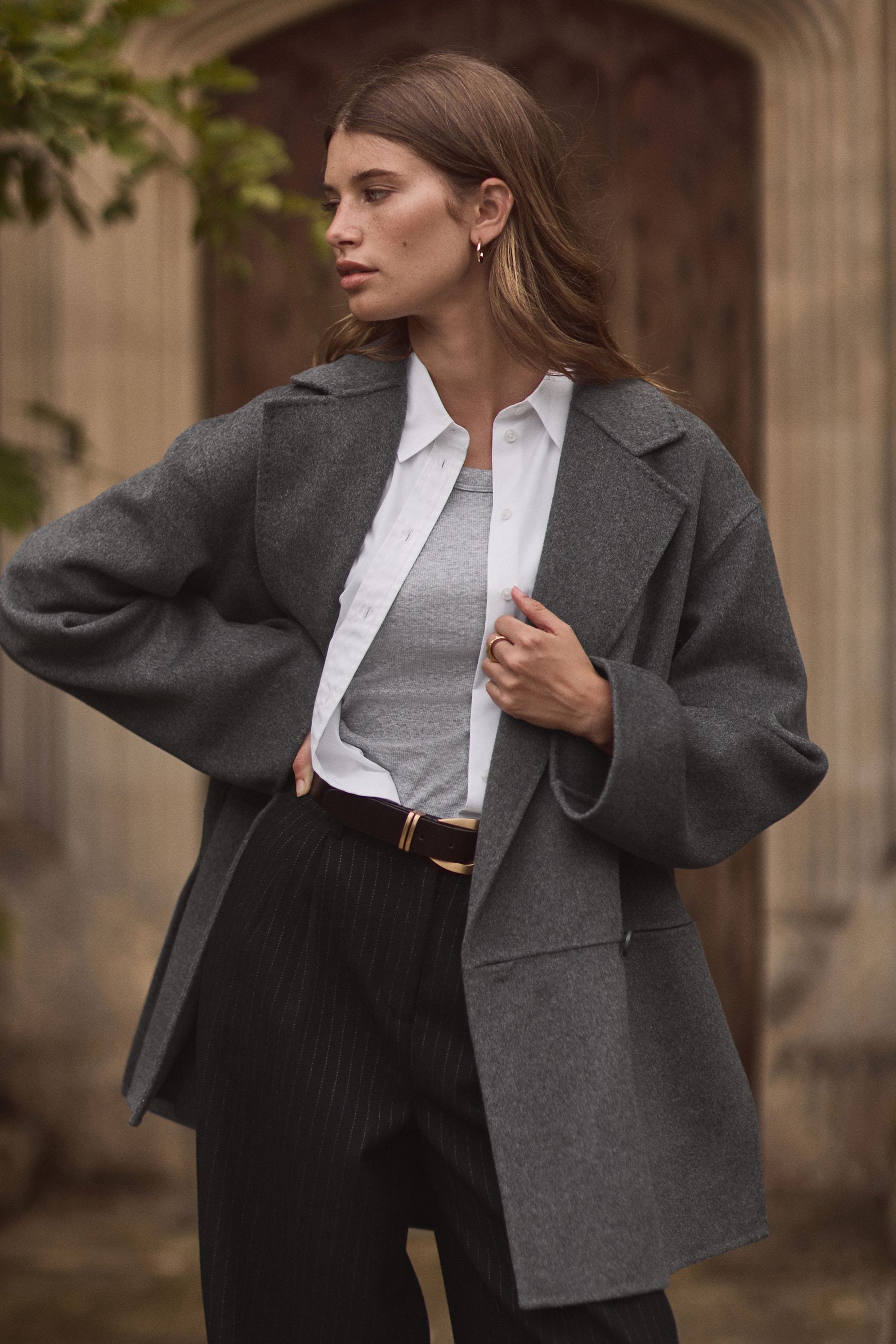 Buy Grey Premium Handsewn Wool Blend Blazer Coat from Next Ukraine