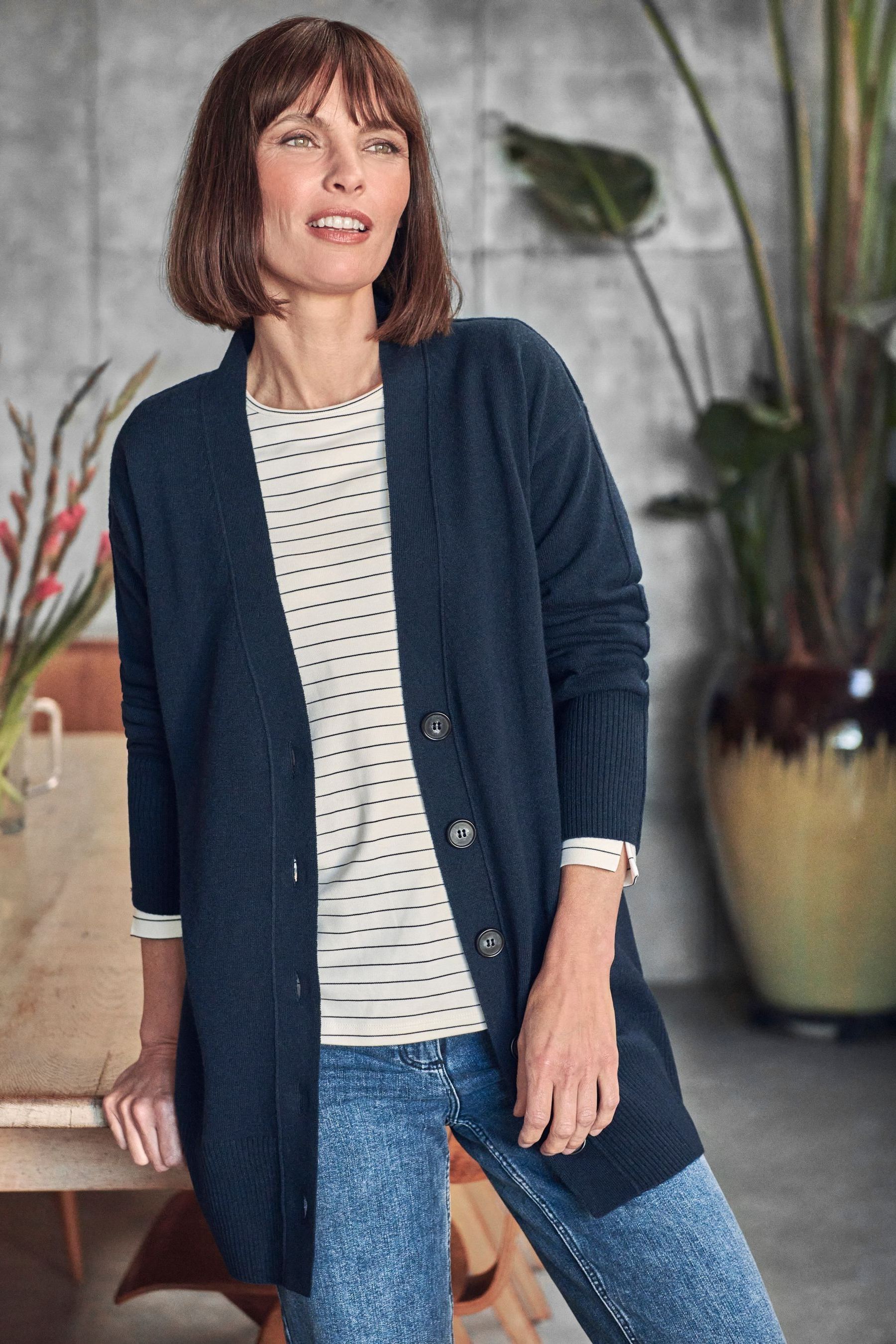 Ribbed boyfriend cardigan store