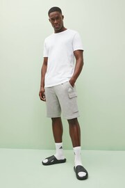 adidas Light Grey Essentials French Terry Cargo Shorts - Image 2 of 5