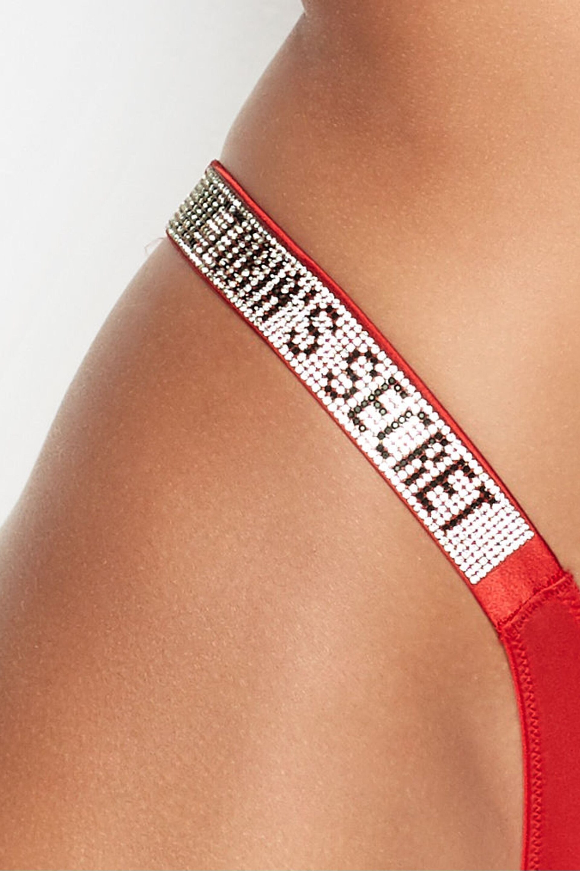 Victoria's Secret Lipstick Red Smooth Thong Shine Strap Knickers - Image 4 of 4