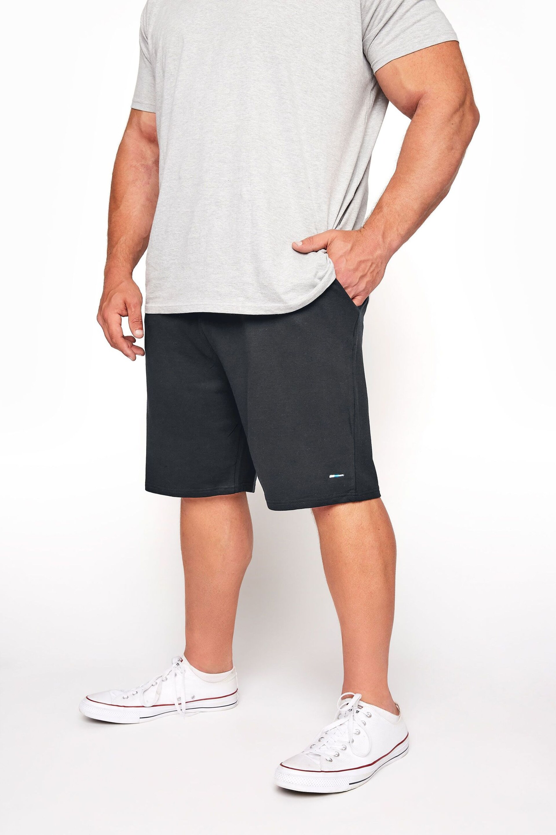 BadRhino Big & Tall Black Essential Jogger Shorts - Image 1 of 3