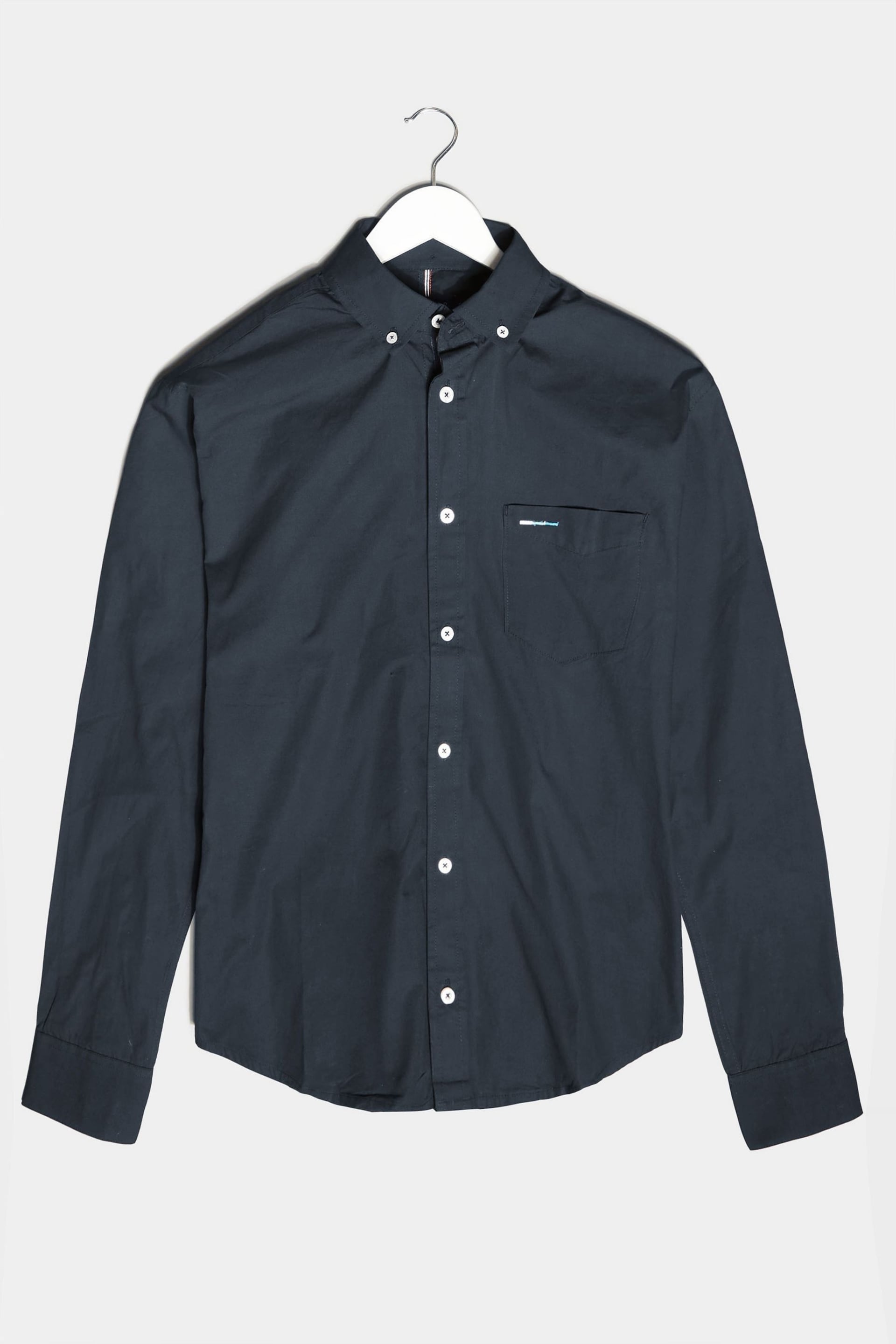 BadRhino Big & Tall Navy Essential Long Sleeve Oxford Shirt - Image 2 of 3