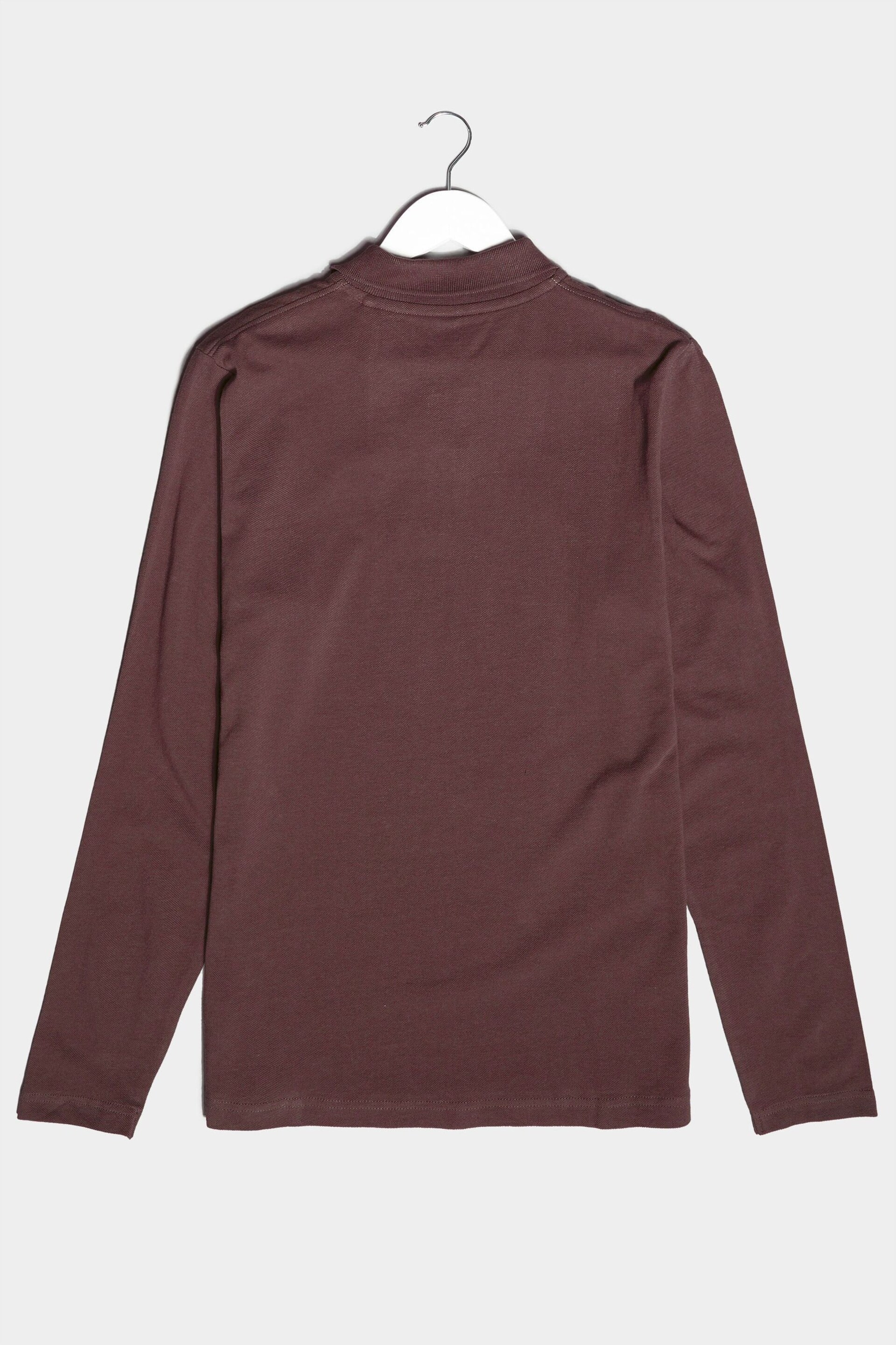 BadRhino Big & Tall Red Essential Long Sleeve Polo Shirt - Image 3 of 3