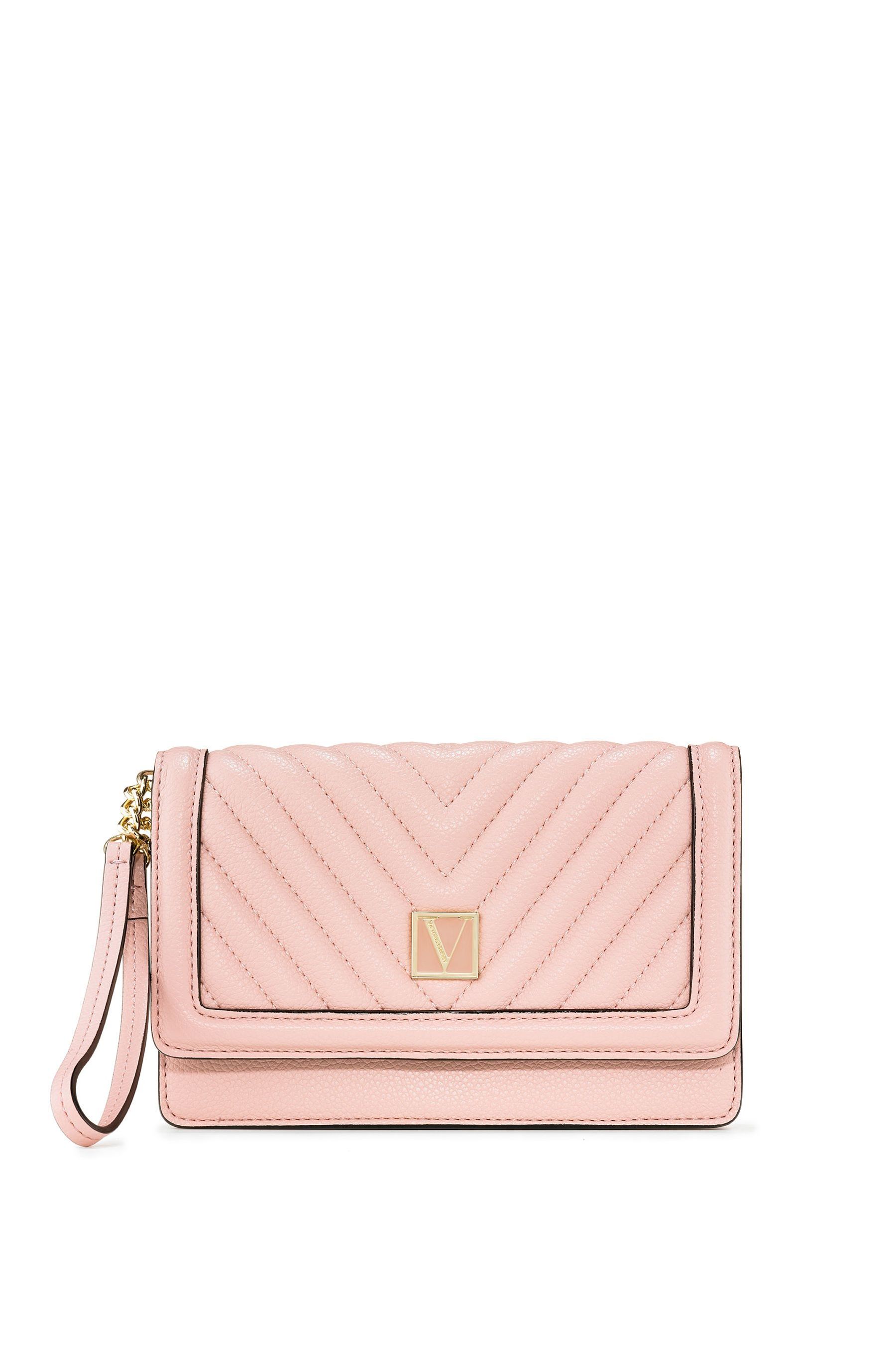 Buy Victoria s Secret Orchid Blush Pink Wristlet Clutch Purse from Next Ireland