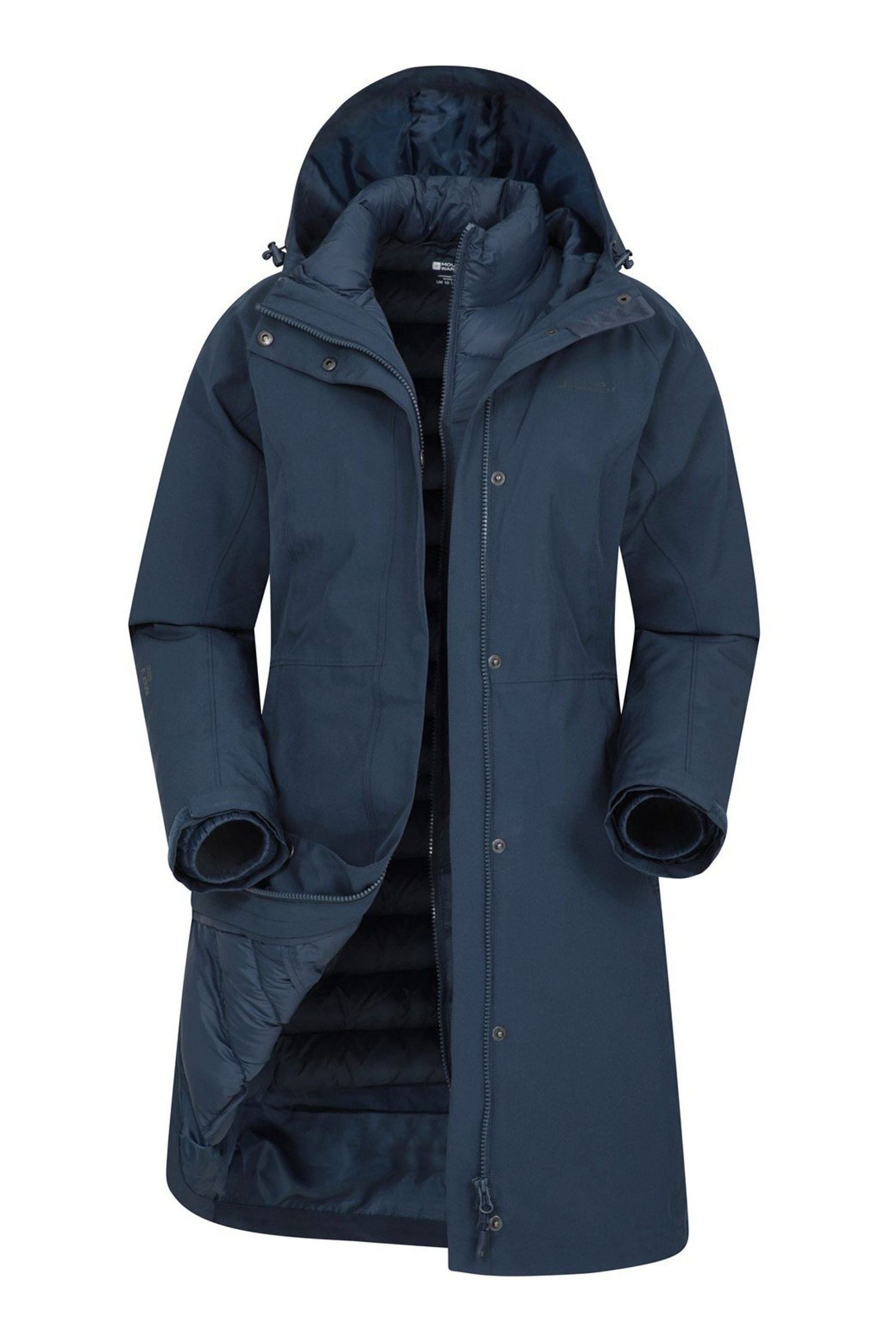Mountain Warehouse Blue Alaskan Womens 3 In 1 Long Coat