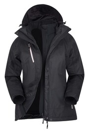 Mountain Warehouse Black Bracken Melange Womens 3 in 1 Waterproof and Breathable Jacket - Image 1 of 4