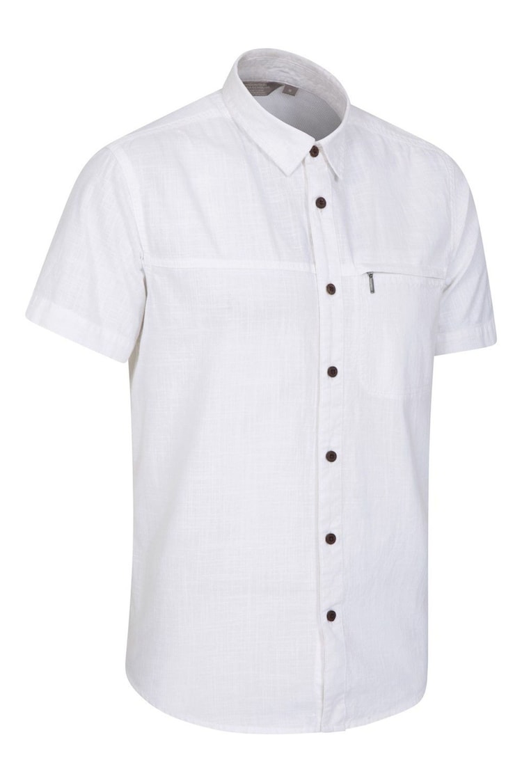 Mountain Warehouse White Coconut Slub Texture 100% Cotton Mens Shirt g - Image 2 of 4