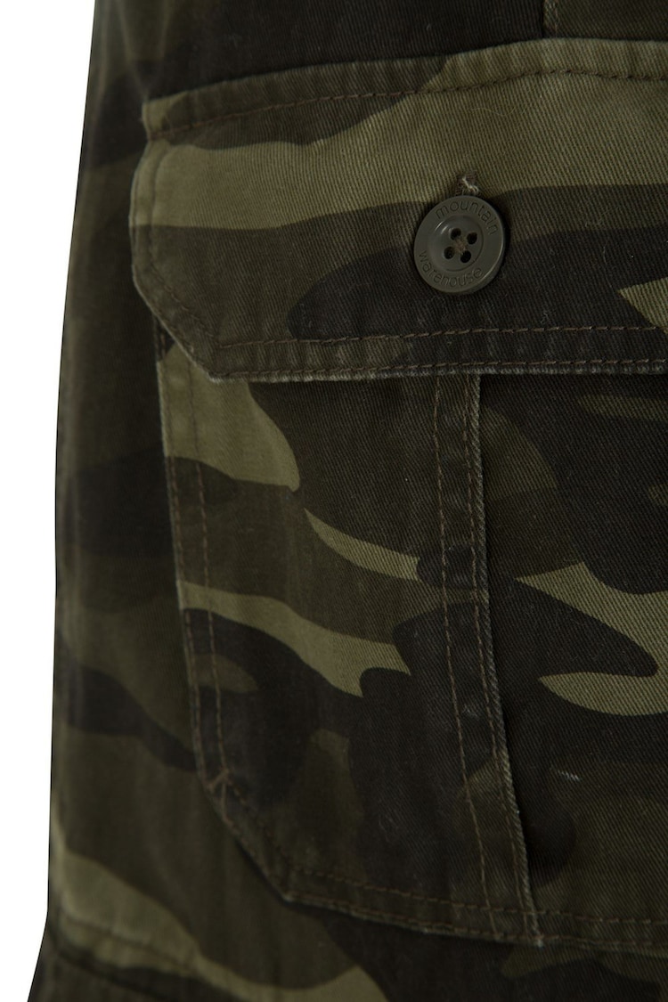 Mountain Warehouse Khaki Green Mens Camo 100% Cotton Lightweight Cargo Shorts - Image 4 of 4