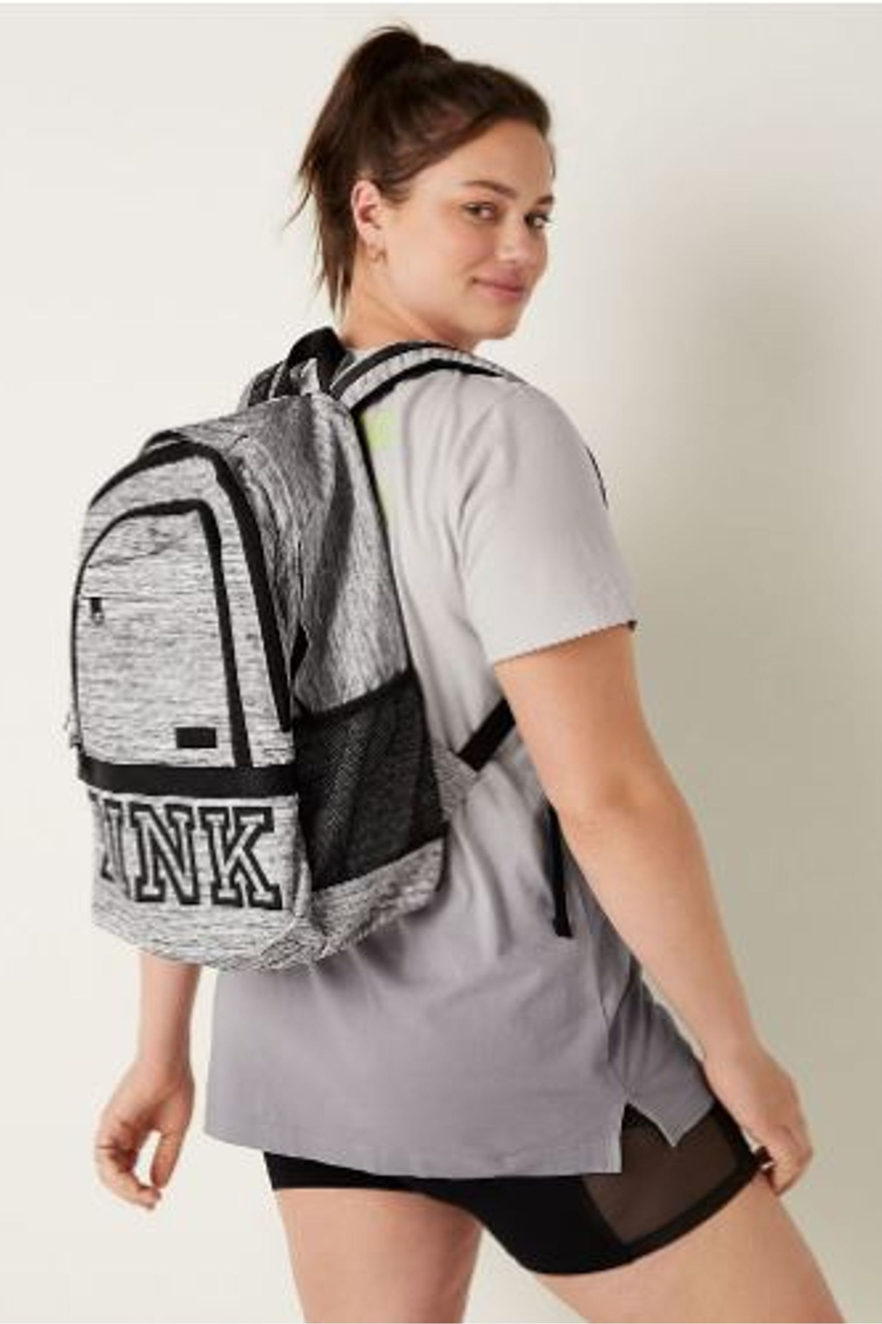 Buy Victoria s Secret PINK Jet Lag Heather Grey College Backpack from Next Malta