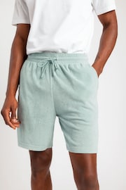 Chelsea Peers Light Green Men's Towelling Shorts - Image 1 of 4