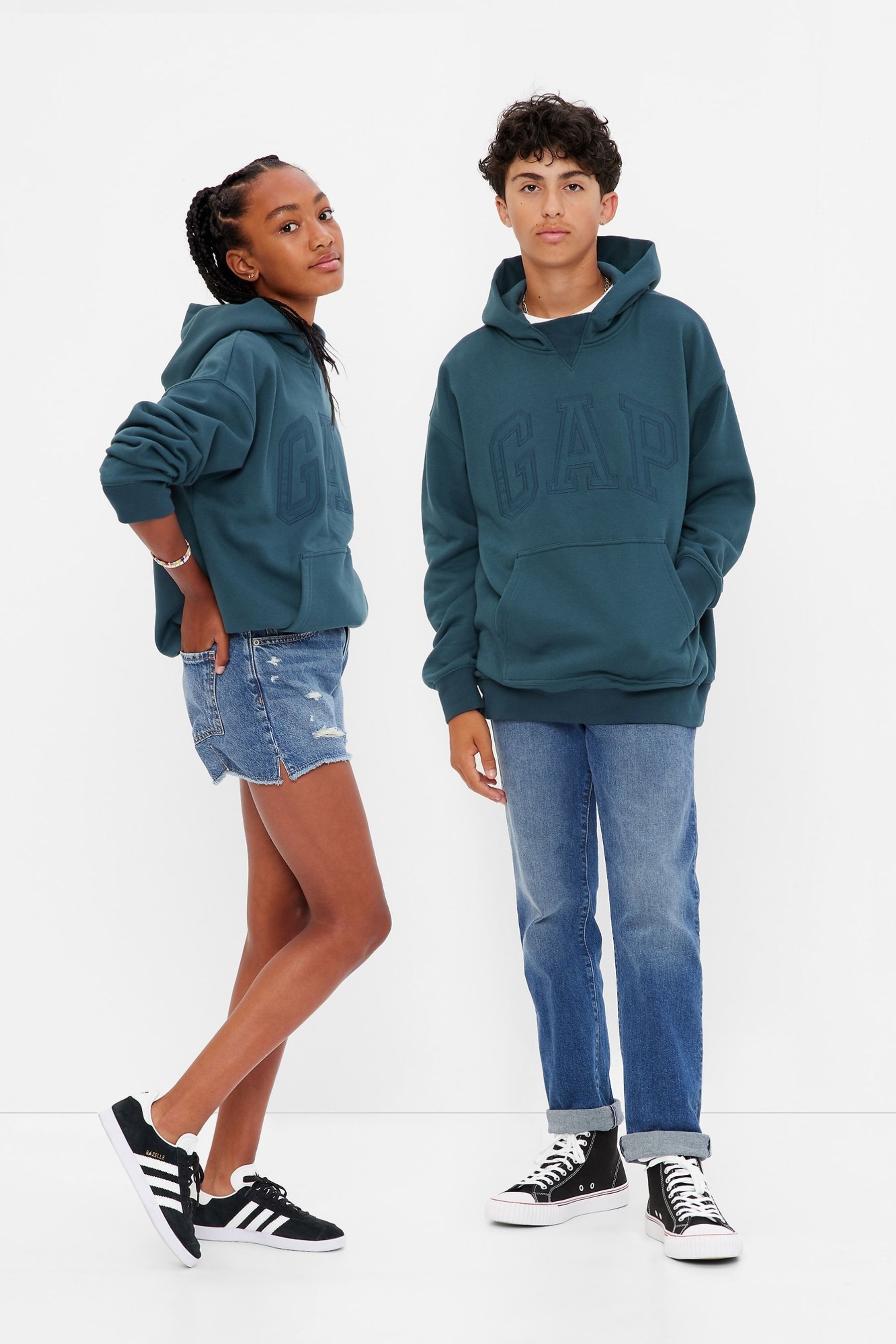 Buy Gap Turquoise Blue Logo Hoodie from Next Luxembourg
