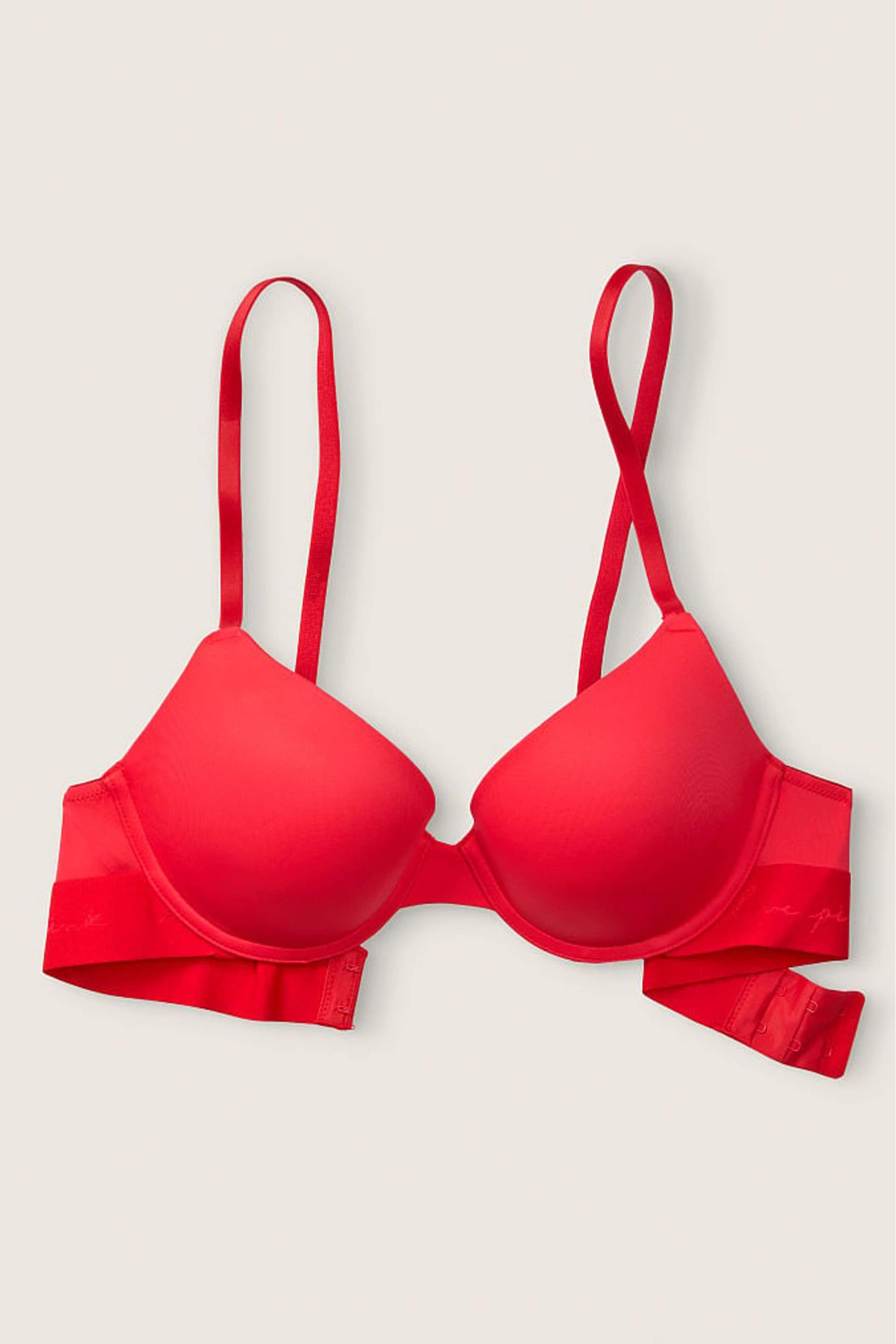 Victoria's Secret PINK Red Pepper Smooth Push Up T-Shirt Bra - Image 4 of 5