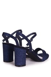 Linzi Navy Glitter Open Back Barely There Block Heeled Sandal - Image 4 of 4