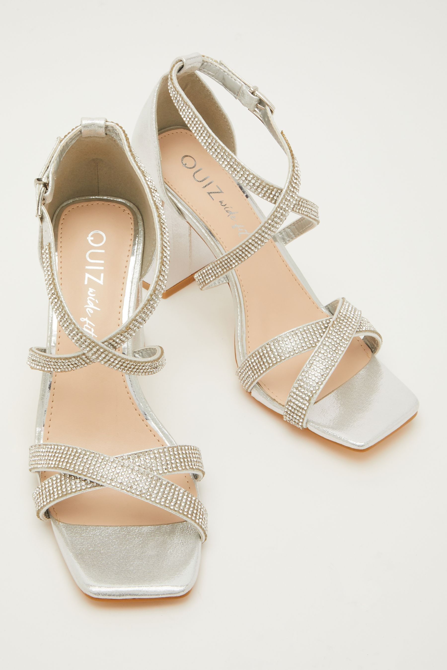 Quiz white block heel sandals top