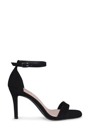 Linzi Black Faux Suede Kimmy Open Back Barely There Stiletto Sandal - Image 2 of 4