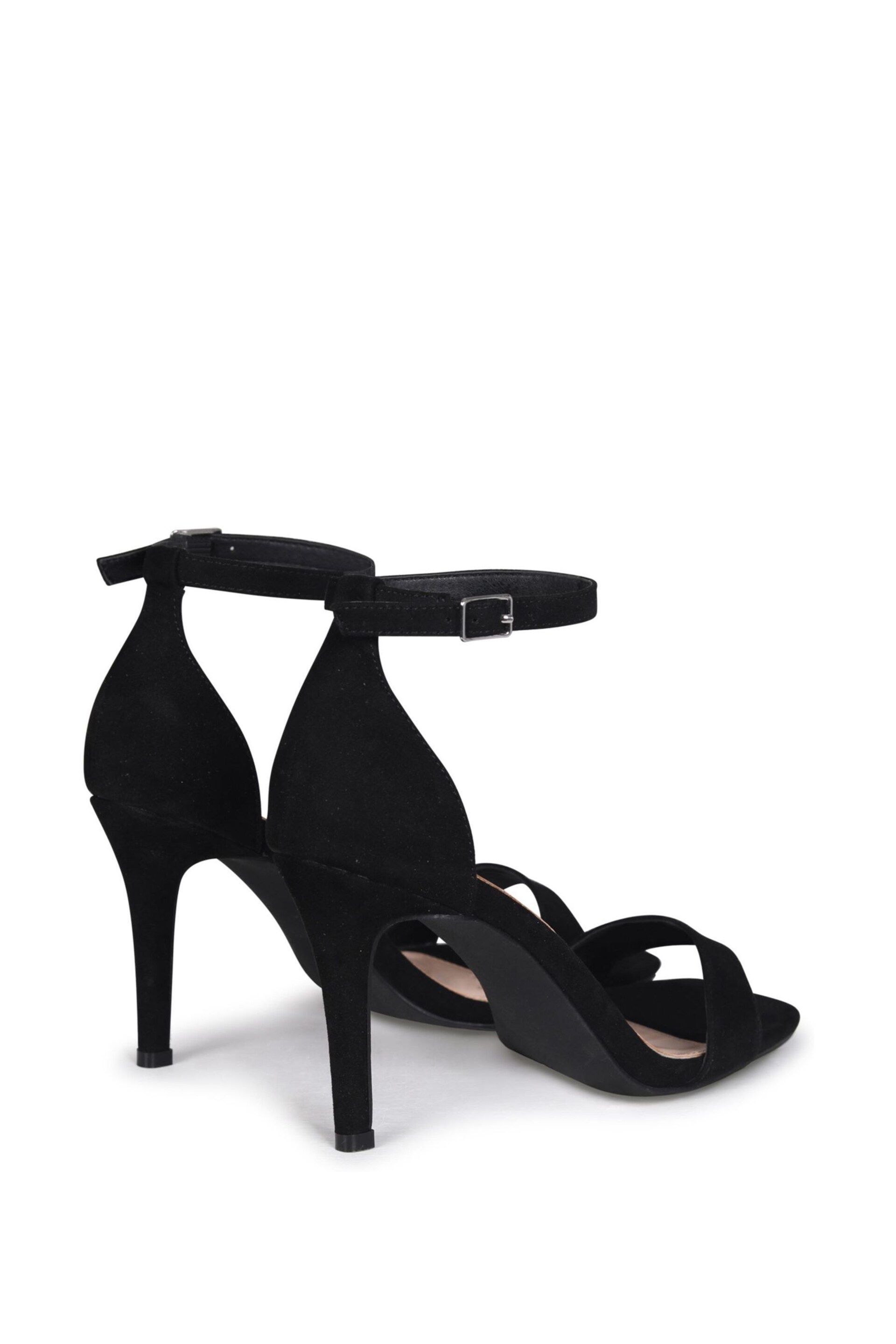 Linzi Black Faux Suede Kimmy Open Back Barely There Stiletto Sandal - Image 4 of 4
