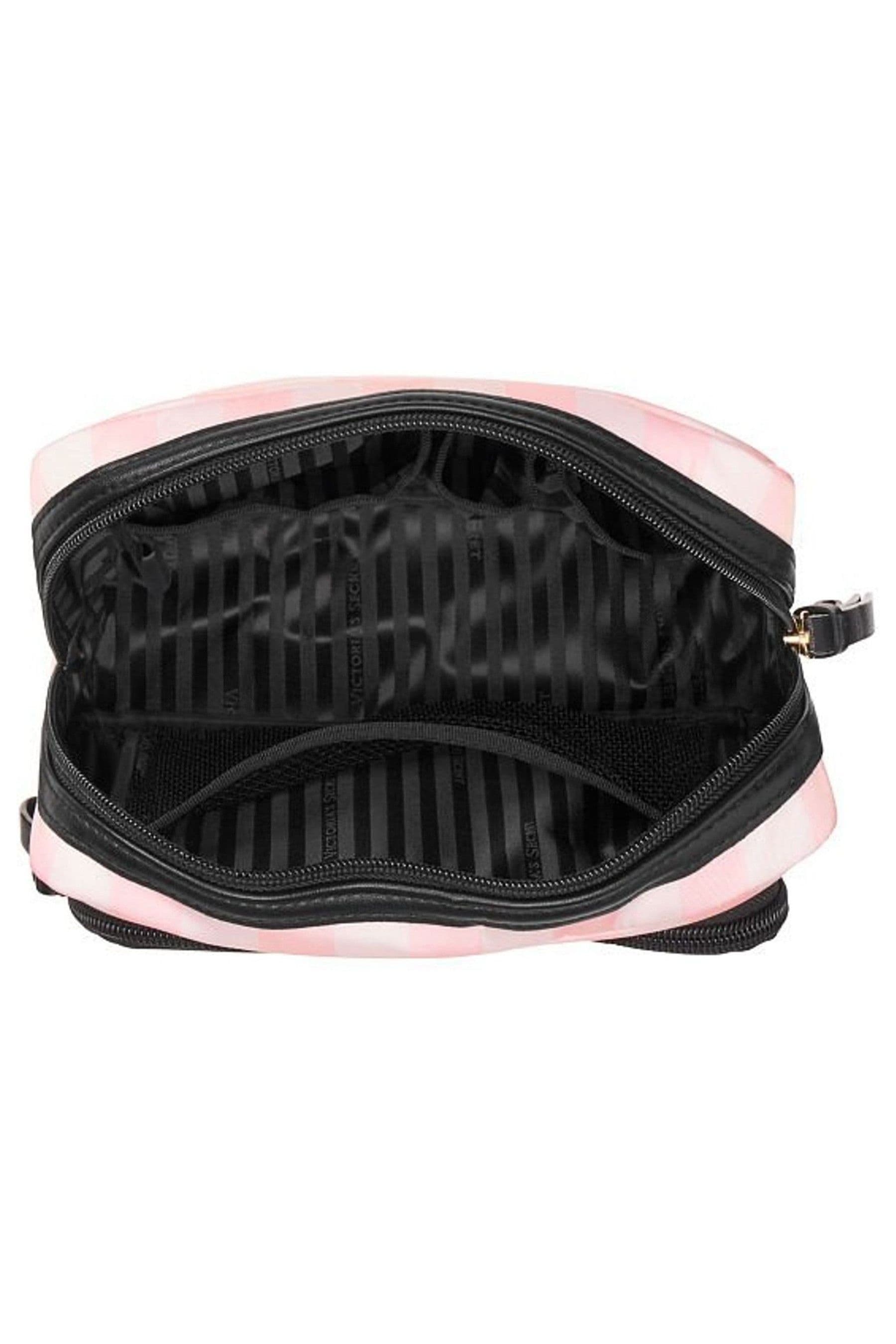 Victoria secret signature stripe beauty bag on sale