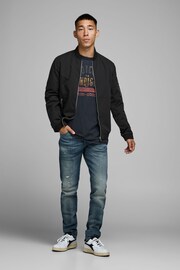 Jack & Jones Black Bomber Jacket - Image 2 of 4