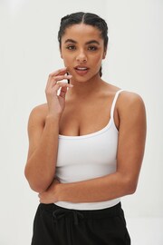 Pour Moi White Off Duty Rib Jersey Support Cami - Image 3 of 5