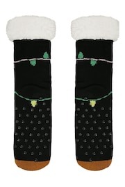 Loungeable Black Men's Christmas Reindeer Cosy Socks - Image 5 of 5