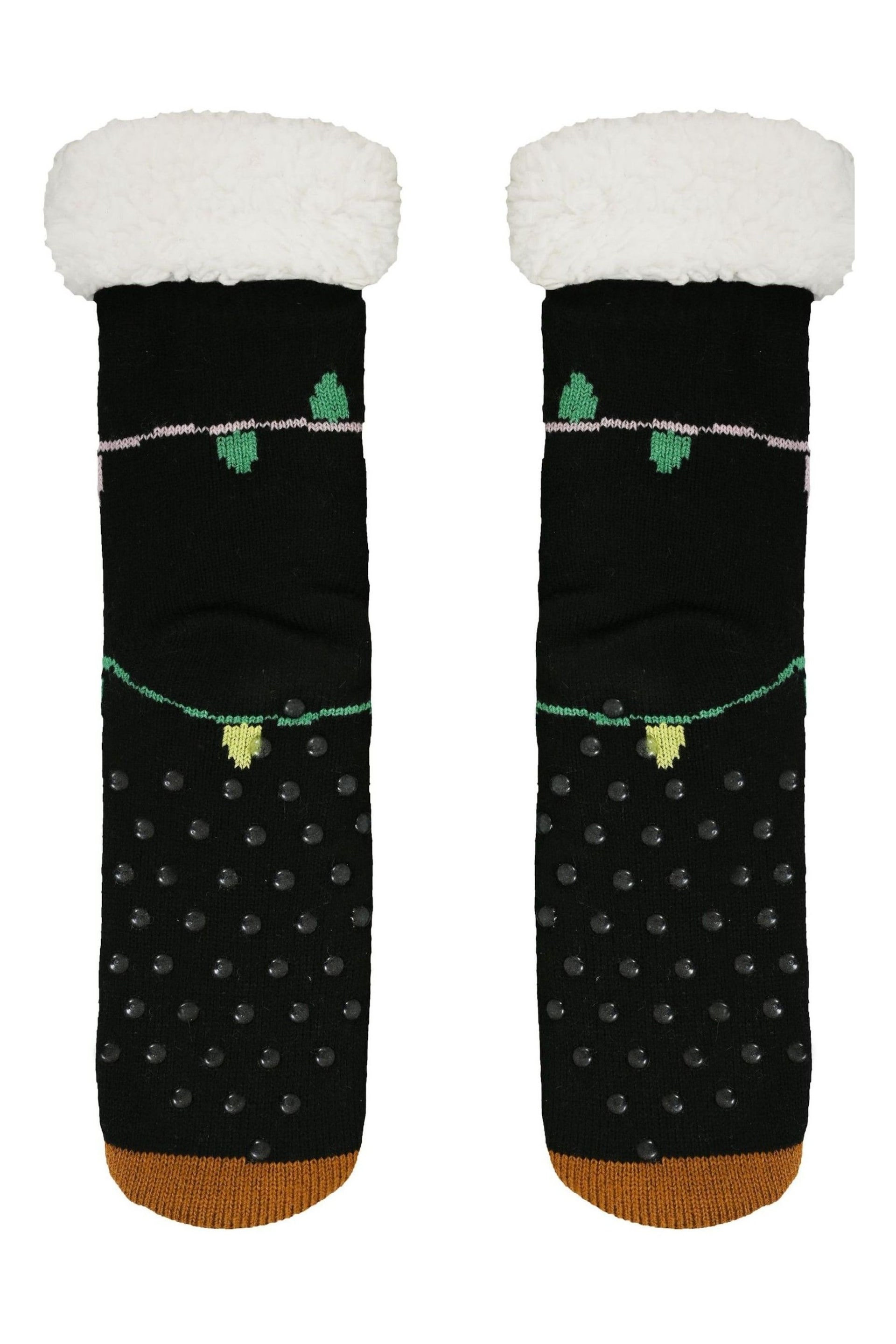 Loungeable Black Men's Christmas Reindeer Cosy Socks - Image 5 of 5