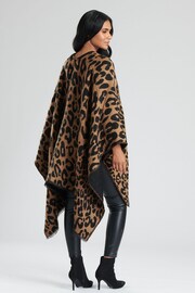 South Beach Brown Jacquard Fringe Wrap - Image 5 of 5