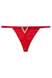 Victoria's Secret Lipstick Red Smooth G String Shine Strap Knickers - Image 2 of 3