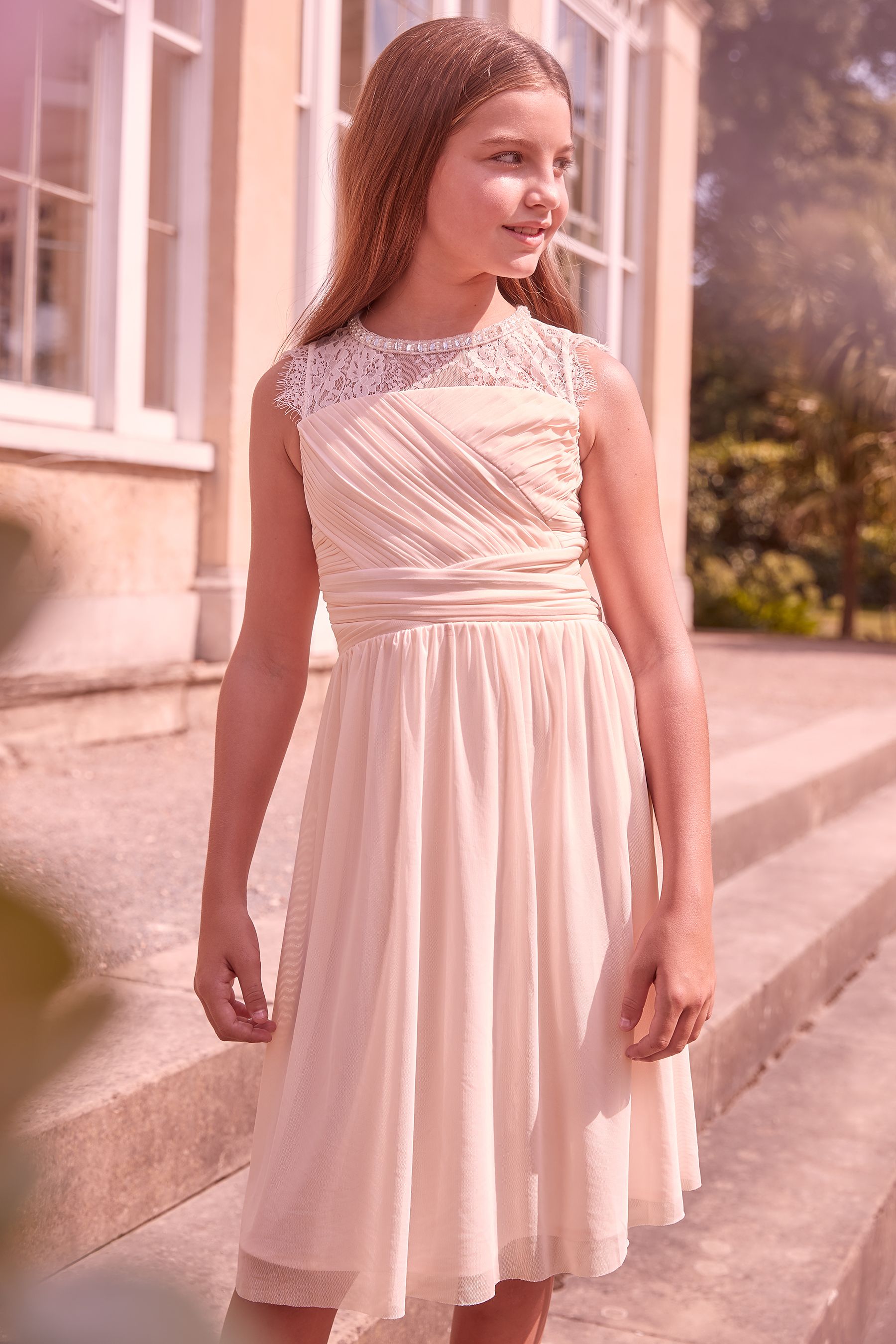 Buy Lipsy Blush Pink Embellished Neck Occasion Dress from Next Luxembourg